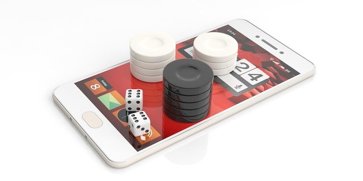 situs303id Caribbean Stud Poker table on mobile showing ante bet, player hand, and dealer card
